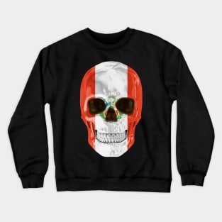 Peru Flag Skull - Gift for Peruvian With Roots From Peru Crewneck Sweatshirt